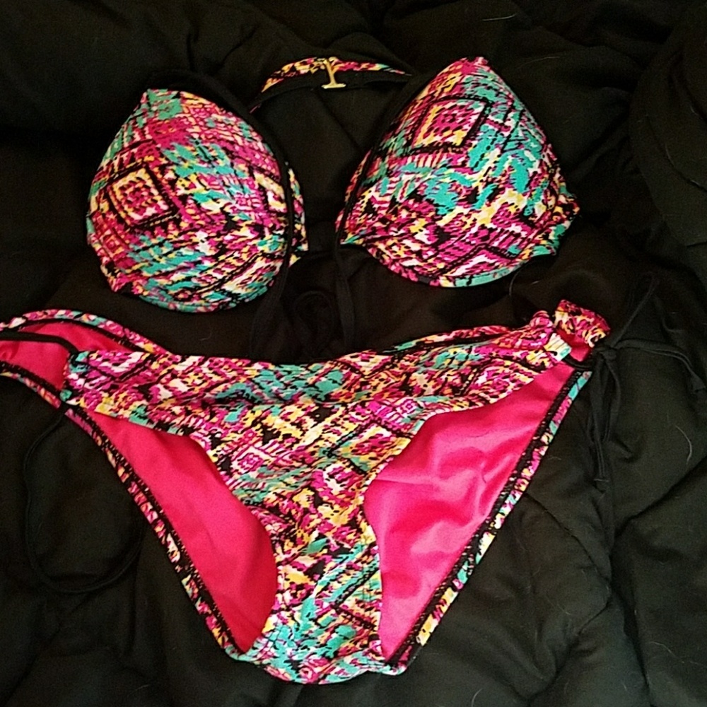 Push-up multi colored bikini
